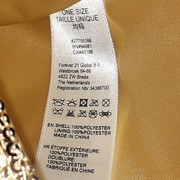 FOREVER 21 GOLD SEQUINS CROSSBODY RECTANGLE PURSE - Picture 8 of 10